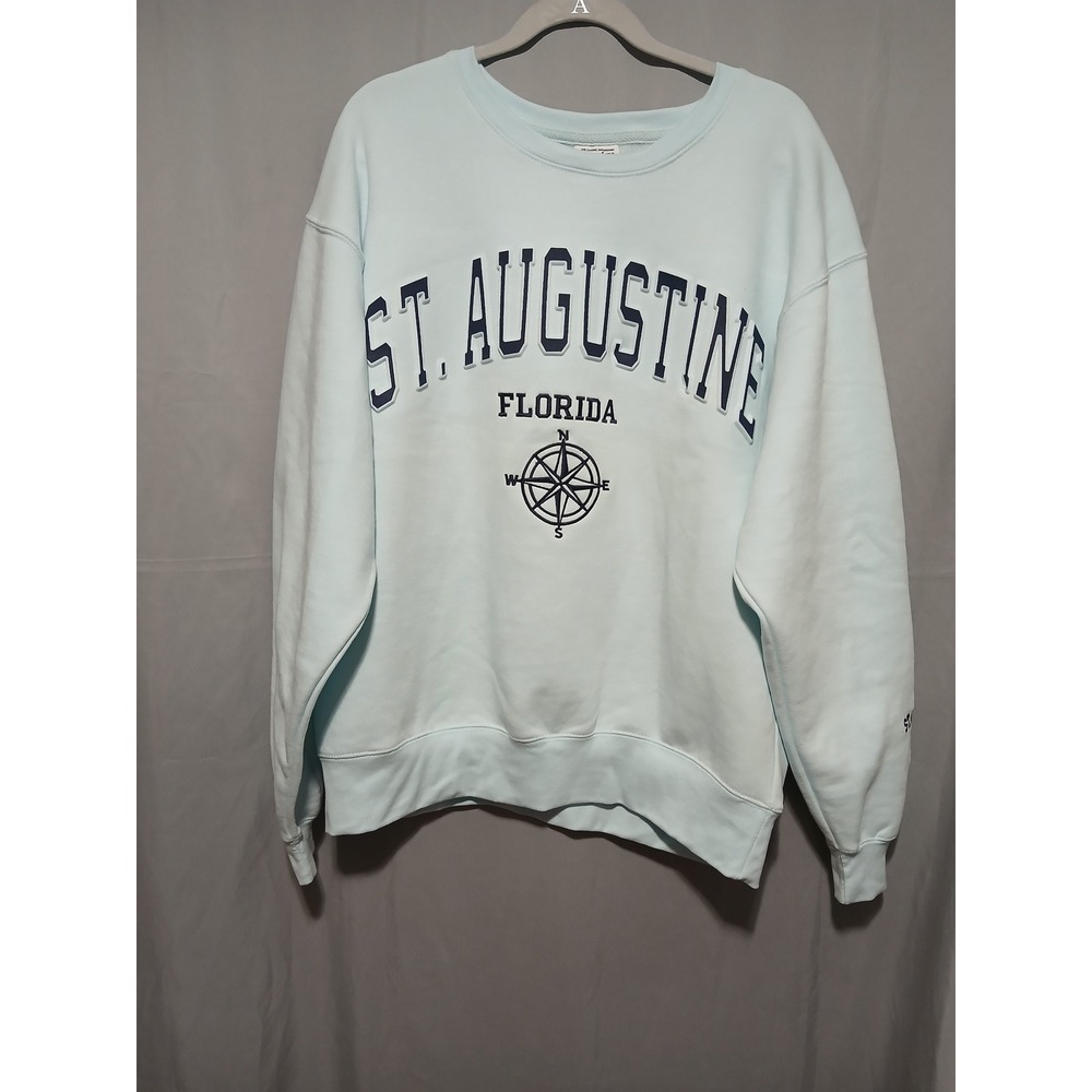Pacific & Co St. Augustine Florida Sweatshirt‎ Light Blue Compass Graphic Large